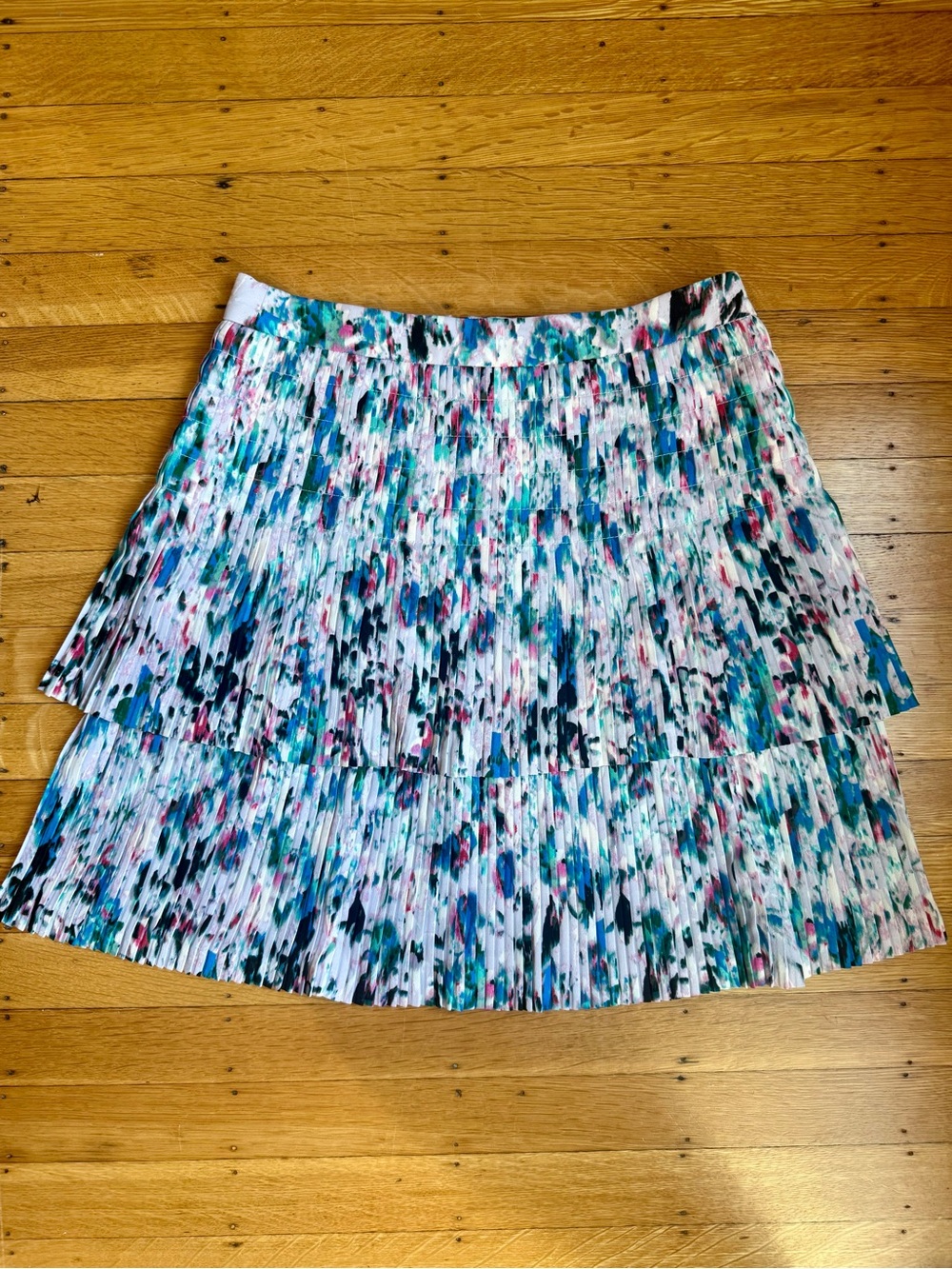J. Crew Pleated Floral Print Tiered Mini Skirt